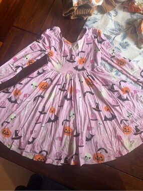 Little Sleepies Pink Glowing Ghouls Twirl Dress